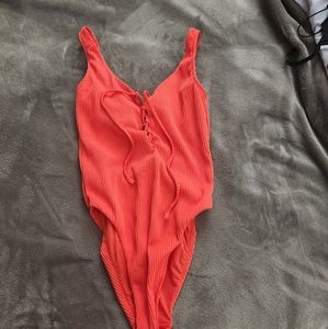 Hollister Women's Red one piece bathing suit size XS